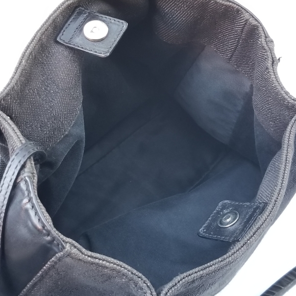 Lovely vintage Gucci GG  dark canvas with leather trim tote handbag - Picture 14 of 16